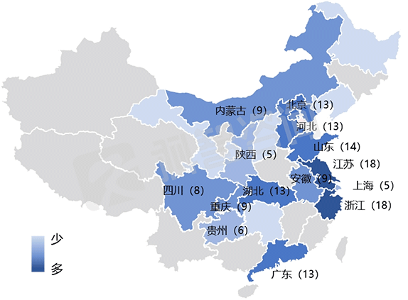 图表 3 中国投运/在建/规划智算中心项目区域分布（截至2024年3月）
